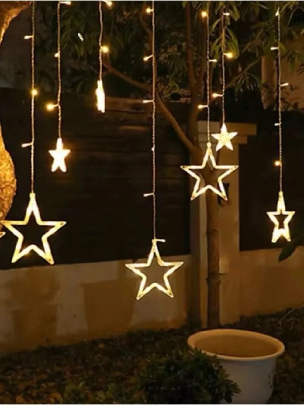 Warm White Star Curtain Lights - Home Decorative String Lights (New in Box)